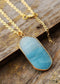 Boho Necklace, Amazonite and Gold Chain